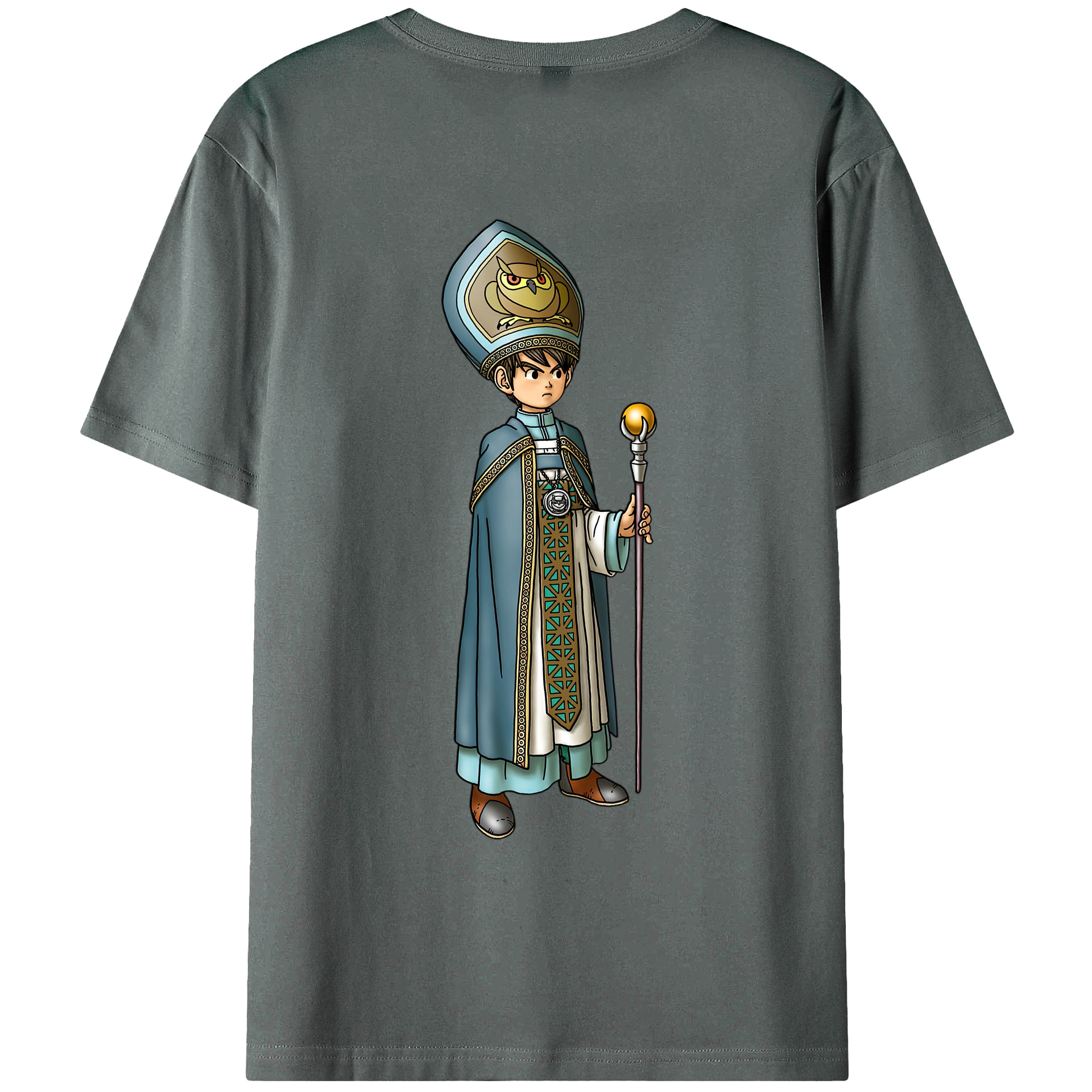 （画像用） ドラゴンクエスト Doragon Kuesuto Dragon Quest 綿100％ メンズ半袖Tシャツ（バックプリント） 通気性